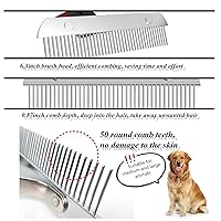Vista 6 de Cepillos para perros para aseo de perros grandes, rastrillo de pelo largo para mascotas, cepillo de aseo para mascotas con mango antideslizante
