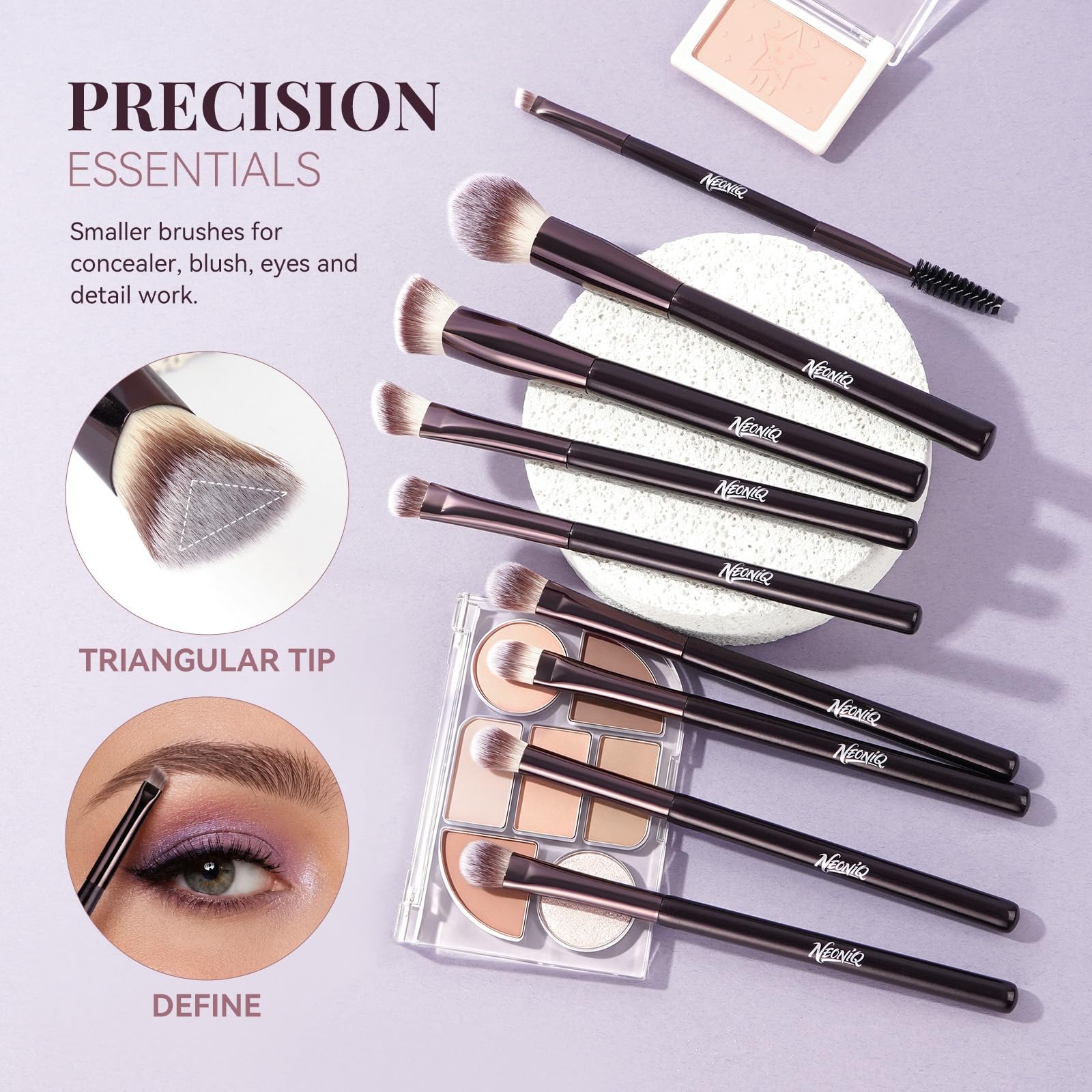 Juego de 14 brochas de maquillaje profesionales con bolsa de cosméticos de