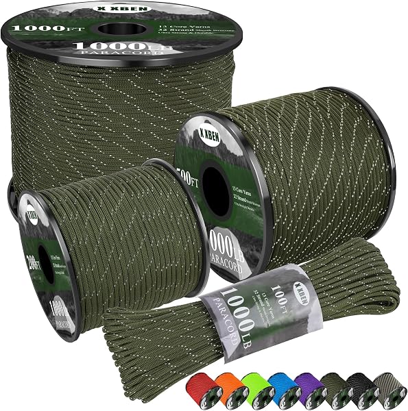 X XBEN Reflective Paracord 1000lb Tactical Rope