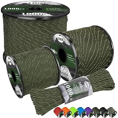 X XBEN Paracord Reflective 1000lb 50 100 200 500 1000ft 4mm 13 Strand Paracord Rope Tactical Parachute Cord