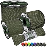 X XBEN Paracord Reflective 1000lb, 50/100/200/500/1000ft 4mm, 13 Strand Paracord Rope, Tactical Parachute Cord for Camping, Fishing, Clothesline, Hammock, Tent & Survival Bracelet, Army Green