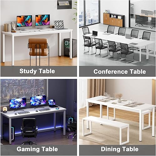 Miniatura 23 de Need Mesa pequeña - Escritorio de estudio de 31.5 pulgadas para espacios estrechos, estación de trabajo de estudio resistente y resistente para