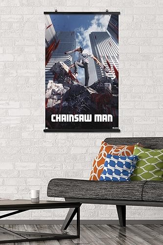 Miniatura 2 de Trends International Chainsaw Man - Póster de pared de arte clave, 34 pulgadas de largo x 22.4 W, paquete de póster y clip prémium