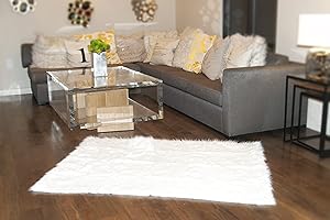 5'x8' New Premium White Shag Faux Fur Area Rug: The Epitome of...
