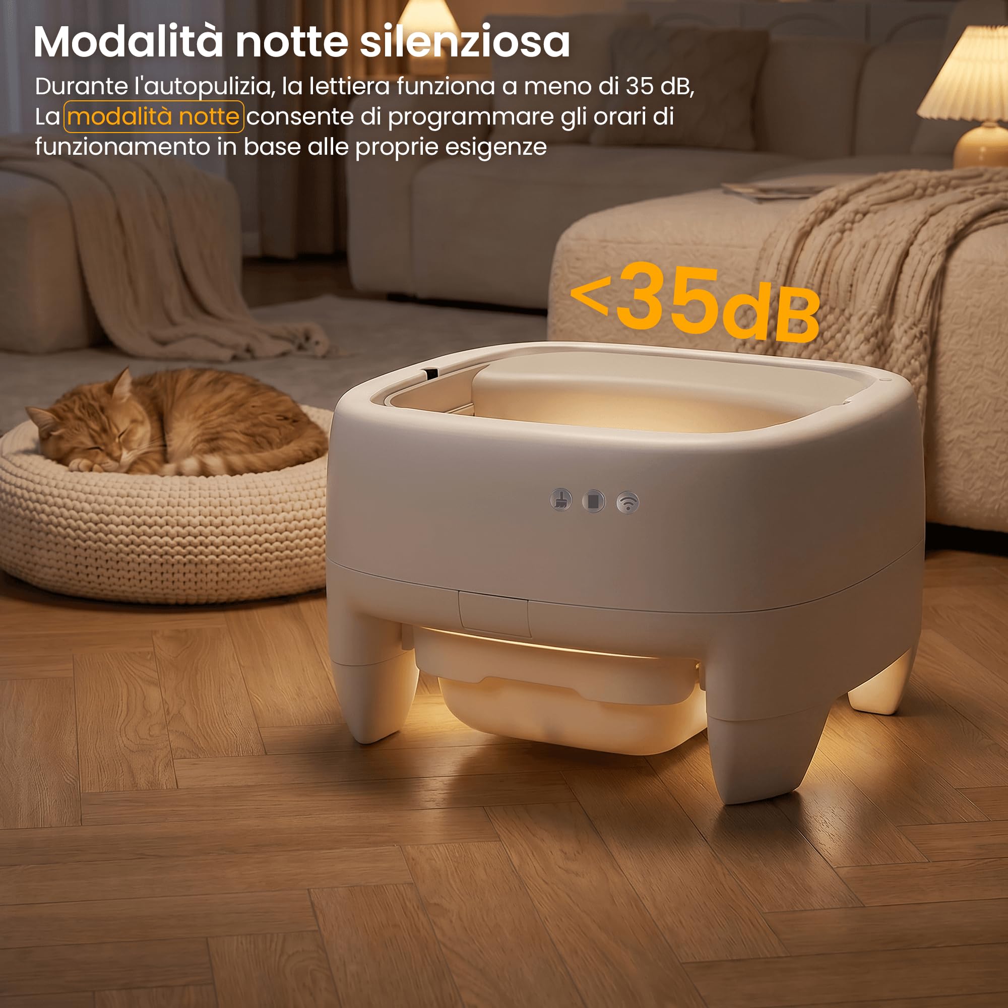 Devoko Lettiera Autopulente per Gatti XXL – Design Aperto per Gatti Grandi | Pulizia Senza Fatica | Controllo APP | Sistema Sicurezza 6 Vie, Lettiera Gatto Autopulente per Famiglie con Più Gatti