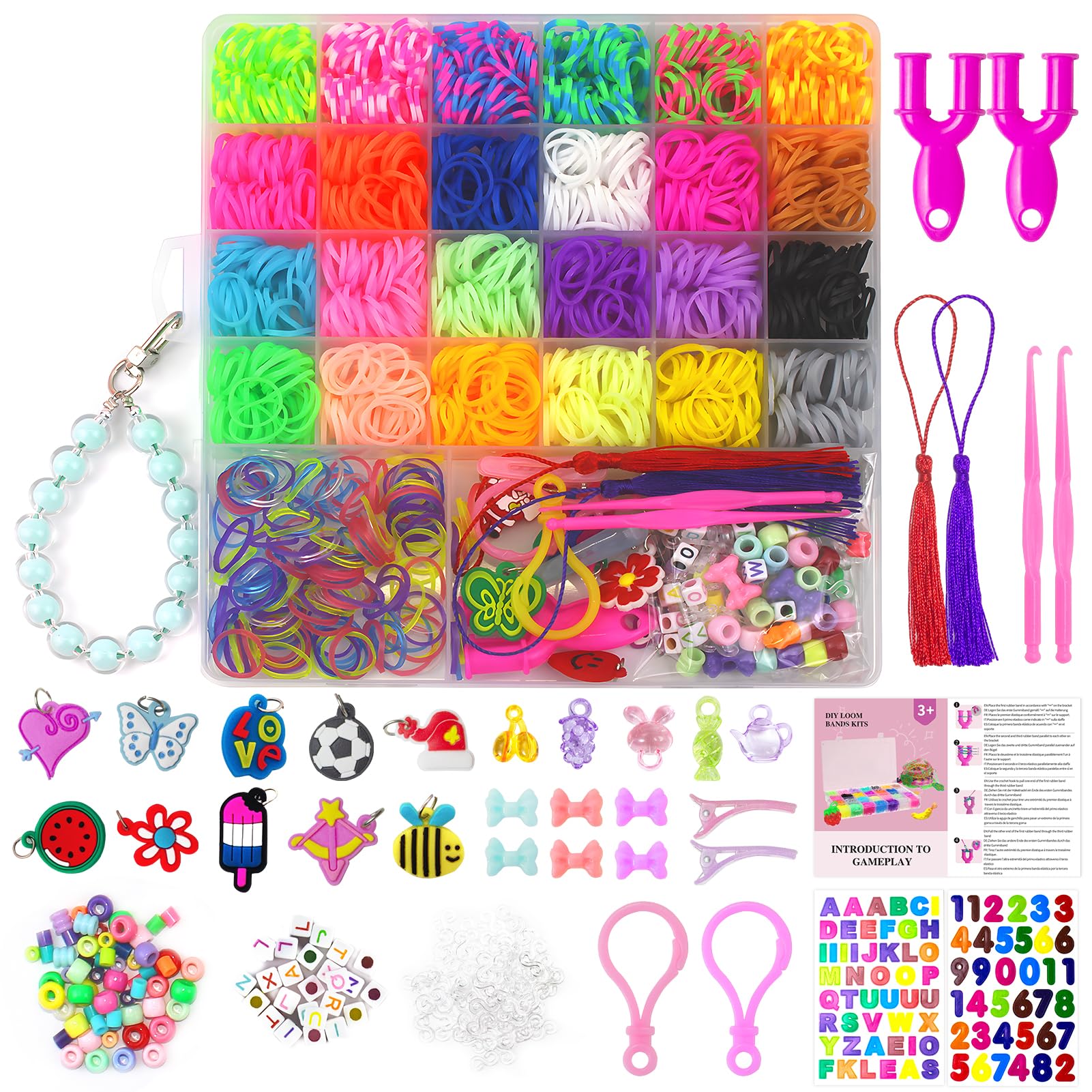 Trsnzul S Clip Loom Bands Connettori 600 Pezzi Loom Bands Colorful S-Clips Chiusure Braccialetti Ganci per Braccialetti Kit Braccialetti Fai Da Te Elastici per Collane con Bracciale Intrecciate