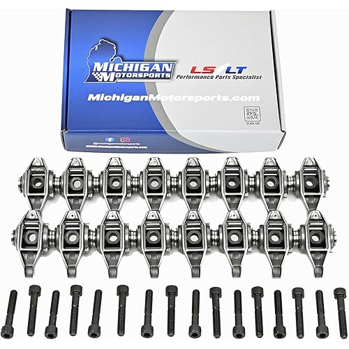 Michigan Motorsports LS1 Rocker Arms with Upgraded Trunnions | Pre-Assembled for GM LS Engines | Fits 4.8 5.3 5.7 6.0 LS2 LS6 LQ4 LQ9 LY5 LM7 L33 | Enhanced Durability and Performance