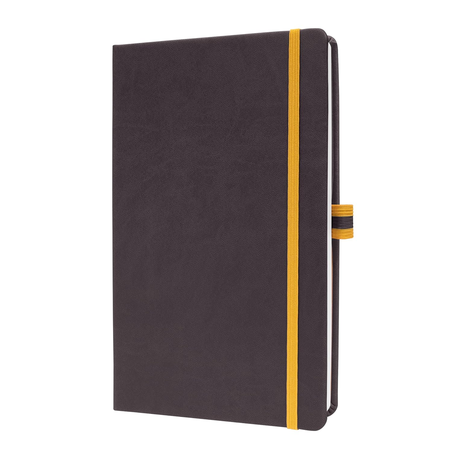 Sigel LS107 Notebook, A5, Lined, hardcover - Ideal as a Diary, Bullet Journal, idea Book, Writing Book - 176 Pages, Dark Grey/Yellow - Linsescape