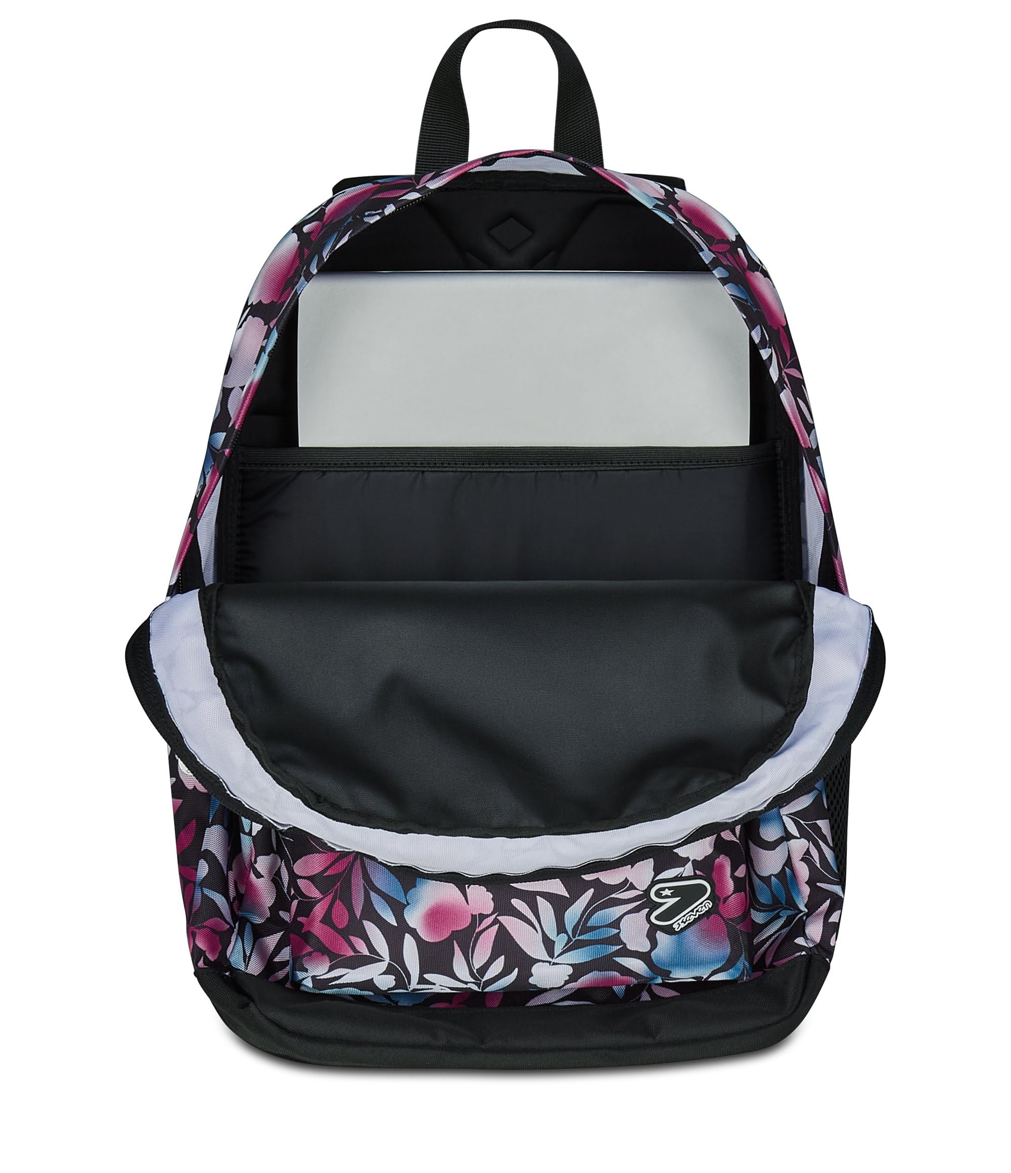 Seven Zaino Scuola Pro XXL con Cuffie Wireless, Floreale, Tasca Interna Porta PC, 32 L, Scuola Media e Superiore, Zaino Ragazza