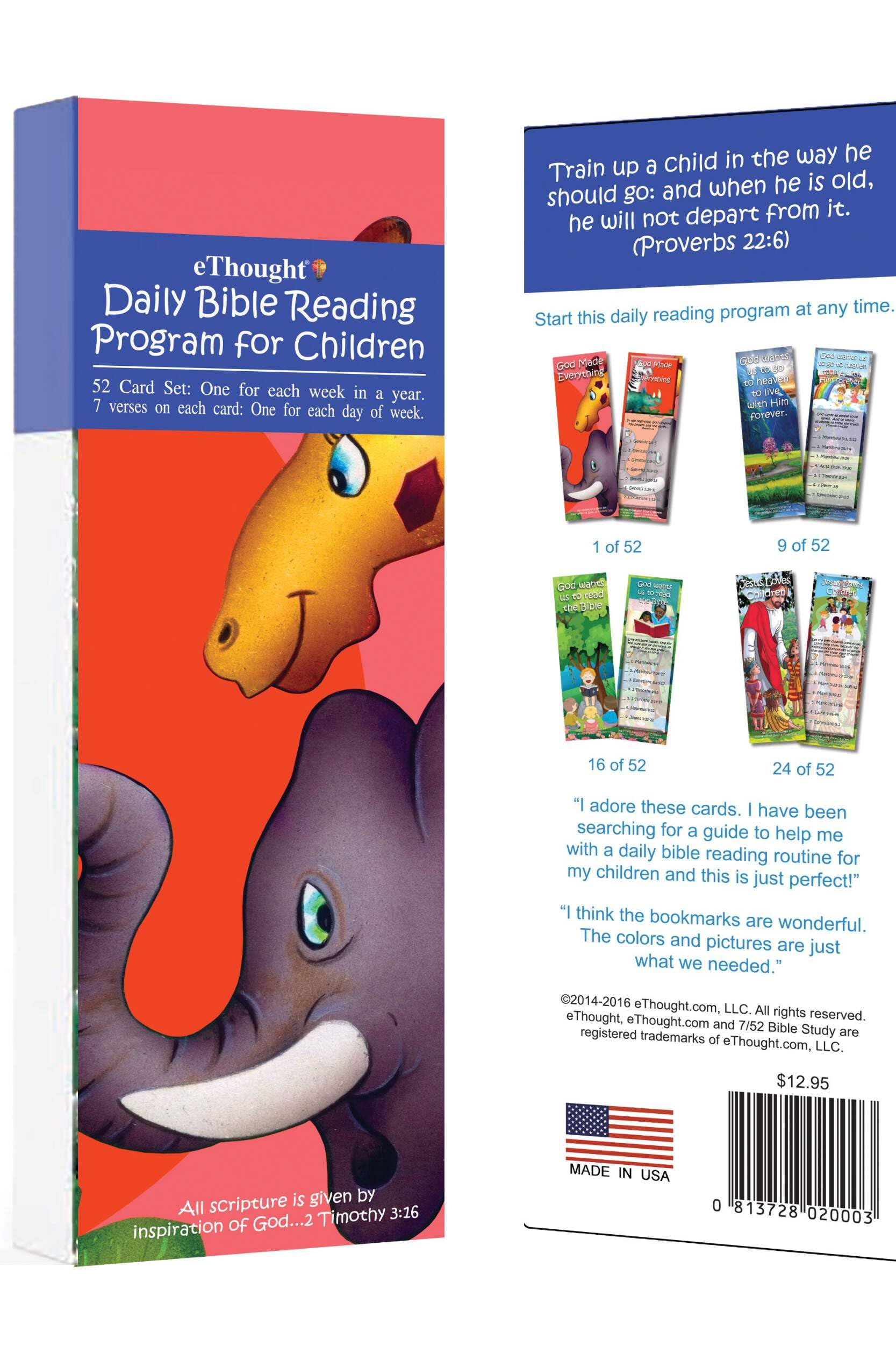 Daily Bible Reading Program for Children - 52 Designs - 1 Set of 52 Cards - Perfect for Parents or Others Wanting Help Reading the Bible Each Day to Young Children - Image 2