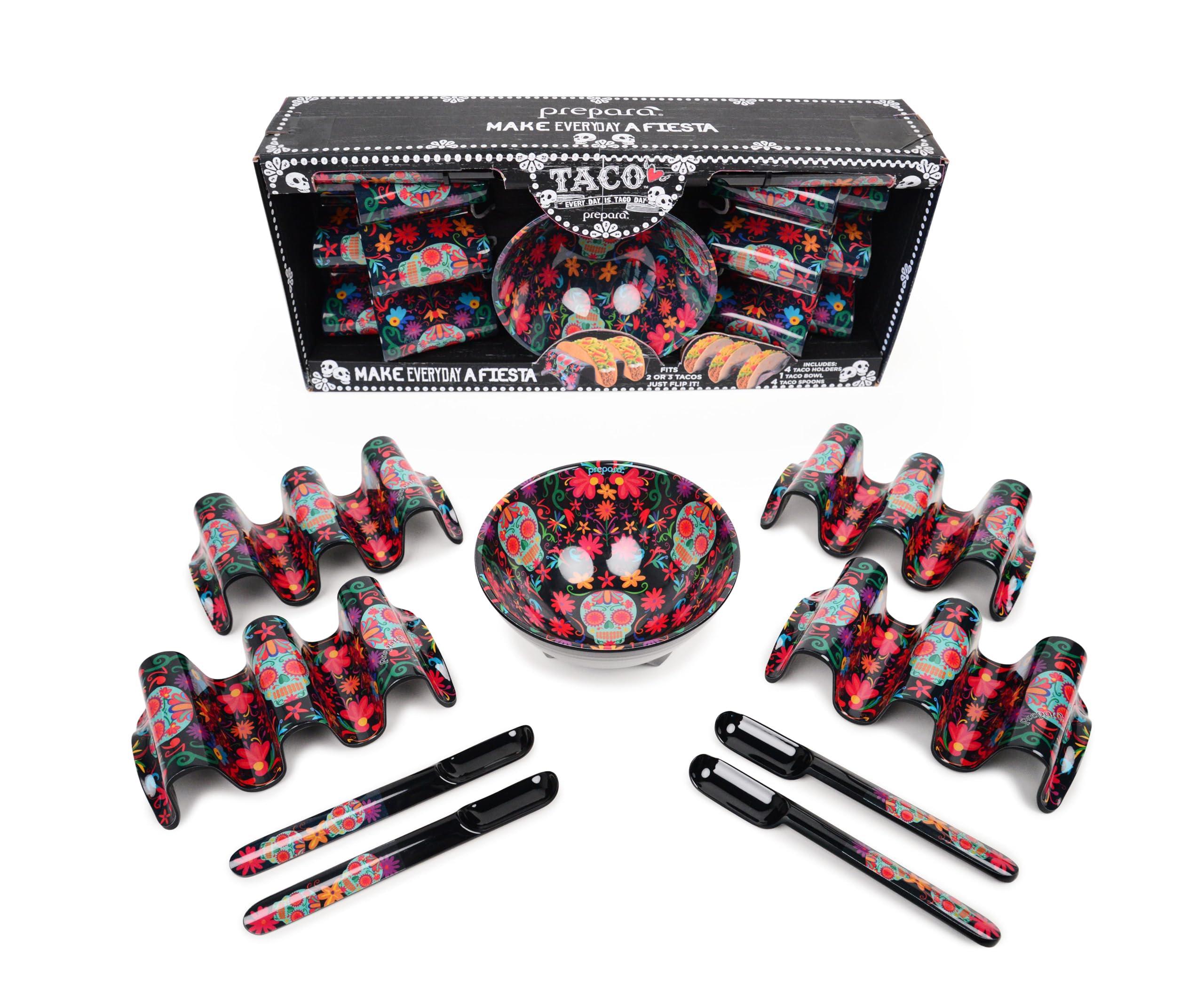 Prepara Fiesta Taco, 9 Piece Set, Day of the Dead