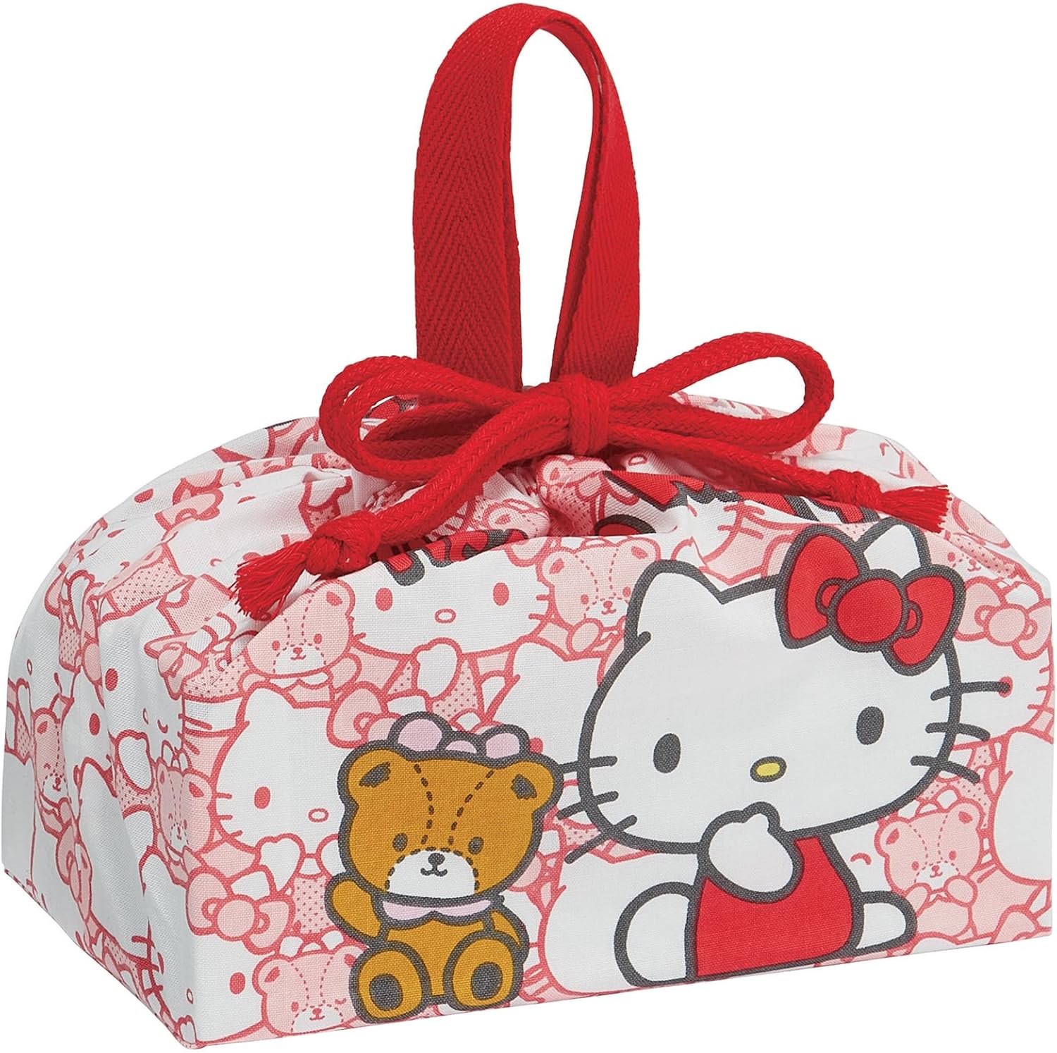 Skater hello Kitty Drawstring Lunch Bag Red