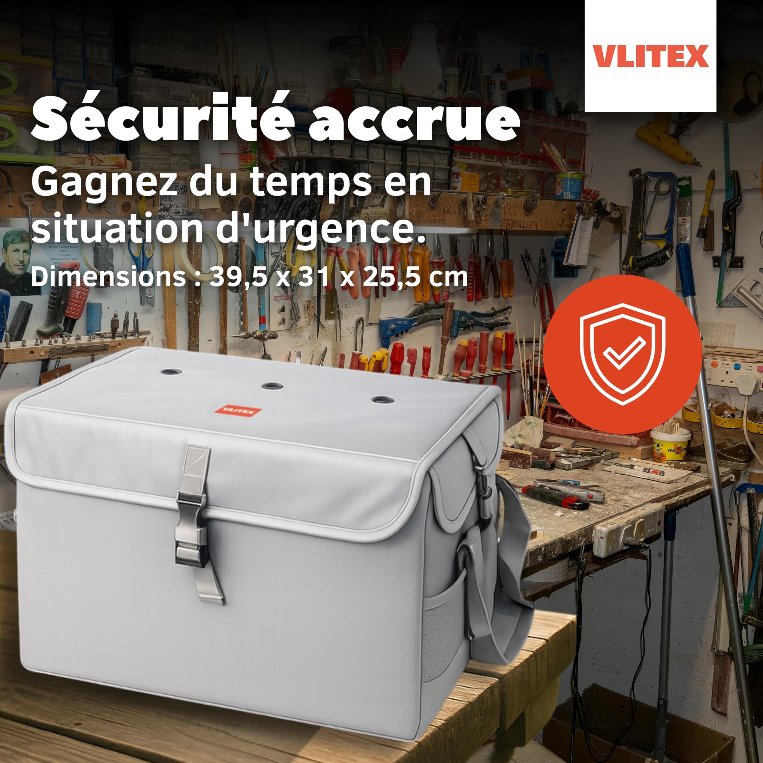 VLITEX Sac pour Batteries LiPo XL | Qualité supérieure | Tissu ignifuge | Sac de sécurité et protection pour stockage, charge, transport | Réduction des risques d’explosion | Lipo Safe Bag