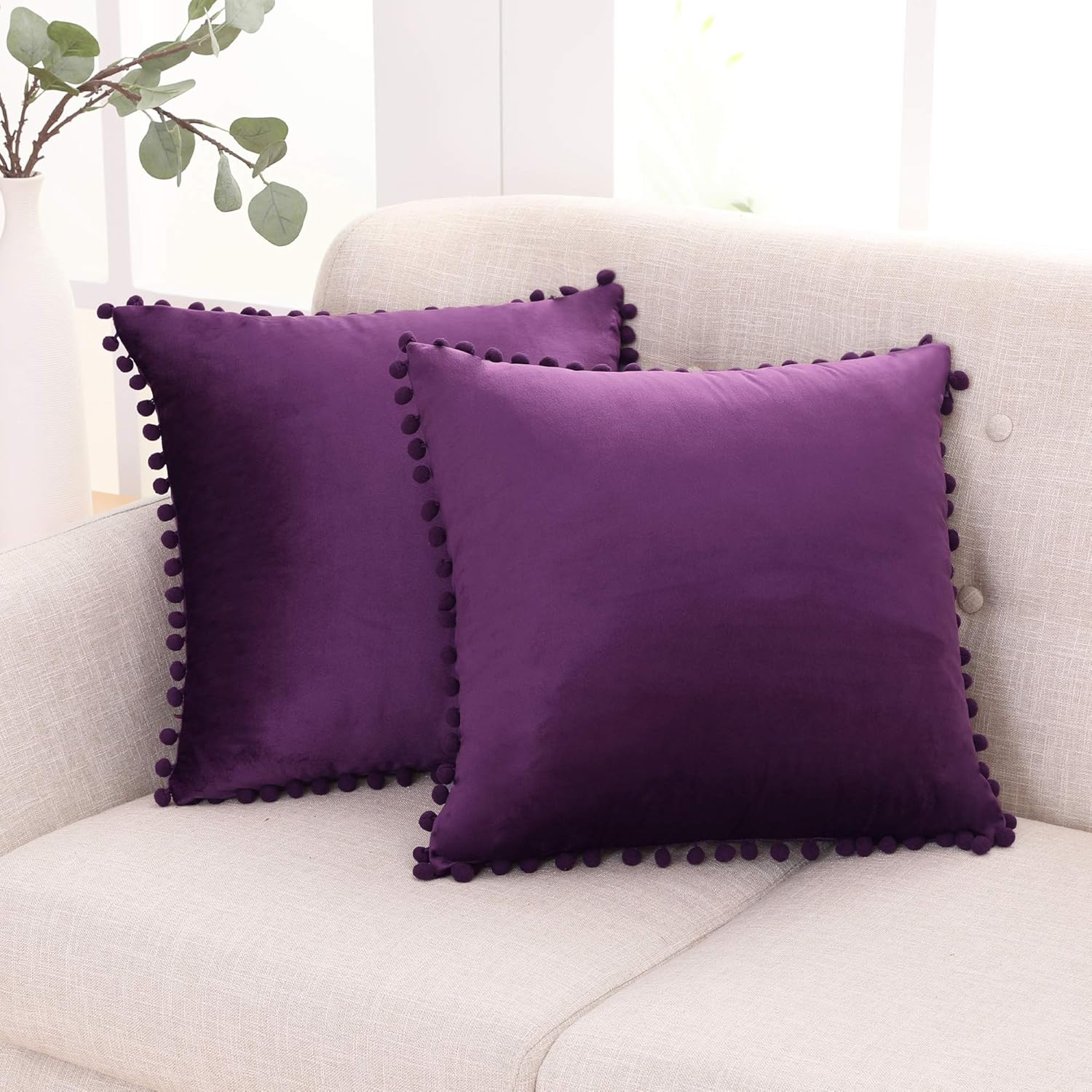 violet pillow covers