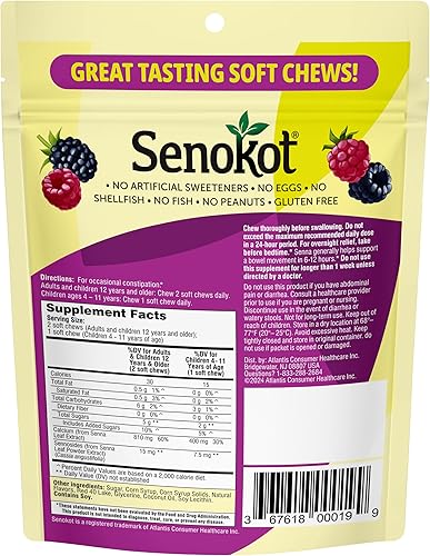 Miniatura 2 de Senokot Gomitas Blandas Laxantes, Alivio Nocturno del Estreñimiento con Extracto de Senna, 42 Gomitas de Bayas Mixtas