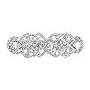 EVER FAITH Silver-Tone Austrian Crystal CZ Art Deco Flower Tear Drop Hair Barrette Clip Clear