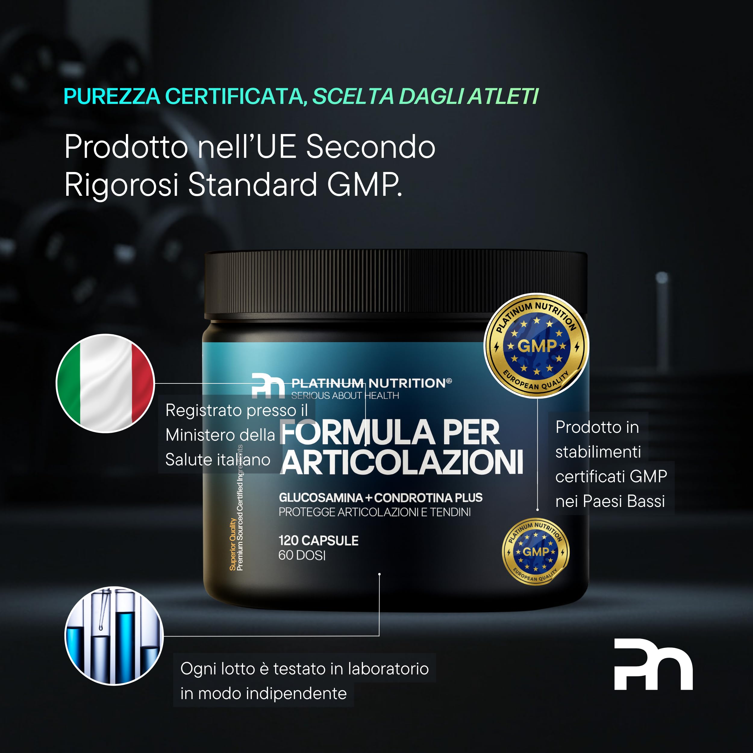 Joint Complex con Glucosamina Condroitina MSM, Vitamina C e B6 | Integratore Articolazioni Cartilagine Ginocchio, Ossa e Tendini | Aiuta a Ridurre Dolori Articolari | 120 Capsule