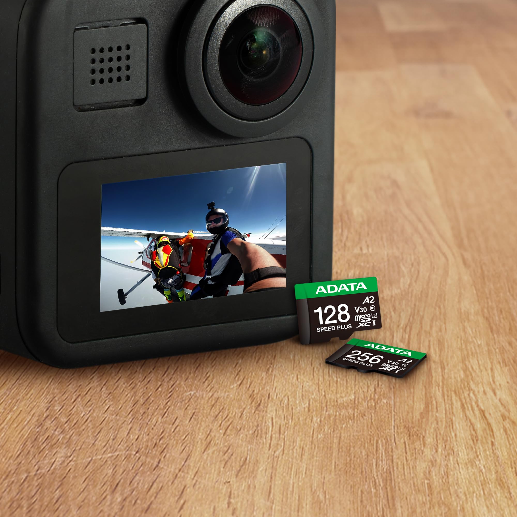 ADATA Scheda di memoria Speed Plus MicroSDXC UHS-I U3 Classe 10 256 GB con adattatore, nero e verde