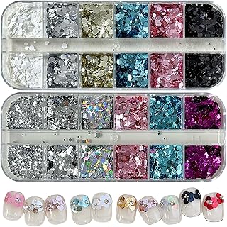 Brillantina para arte de uñas en forma de cor...