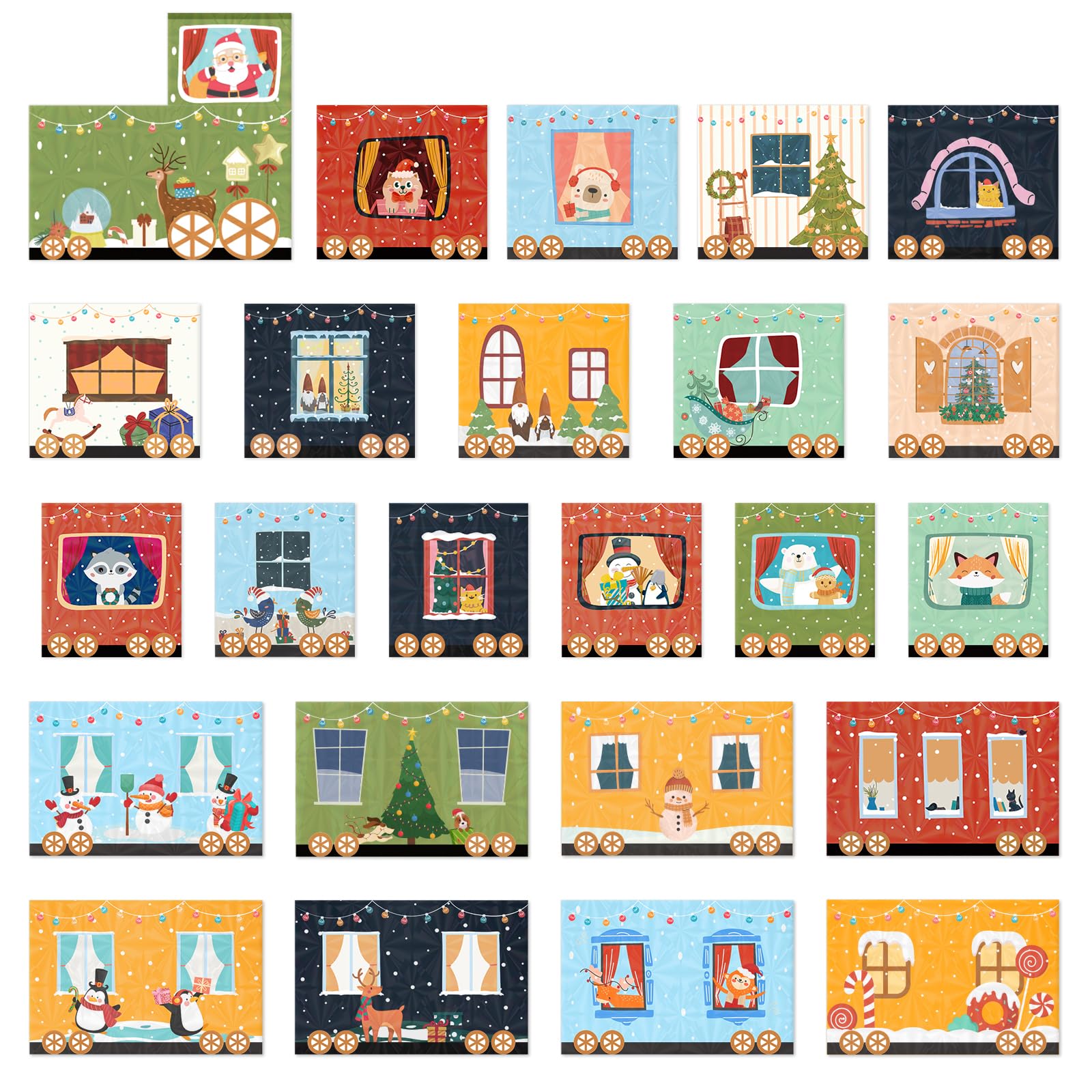 Calendario de Adviento para Rellenar 24 Cajas Tren Vacías DIY con Números Navidad Regalo Niños