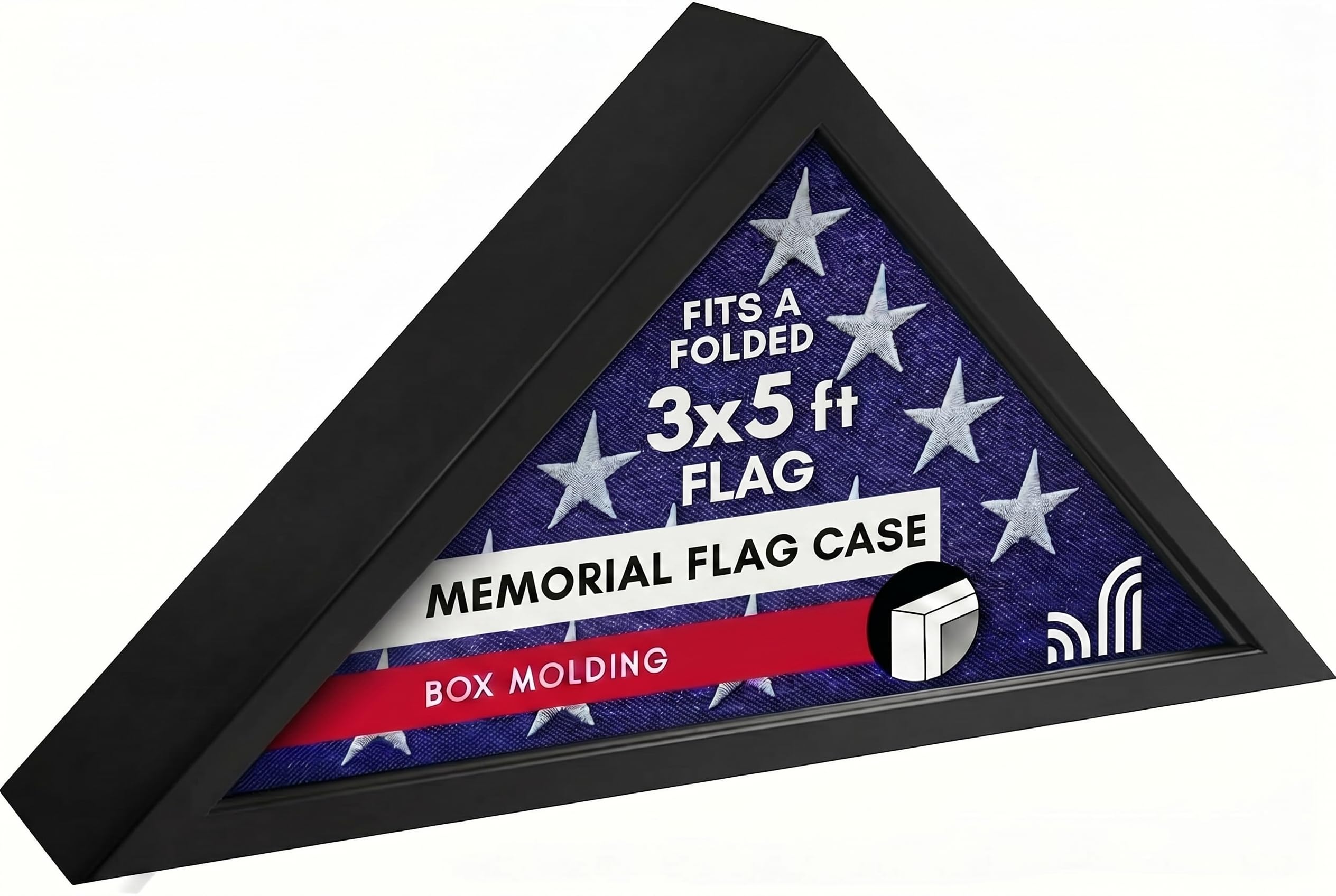 Americanflat Small Folded Flag Display Case for Folded 3x5' Ceremonial Flags (Not