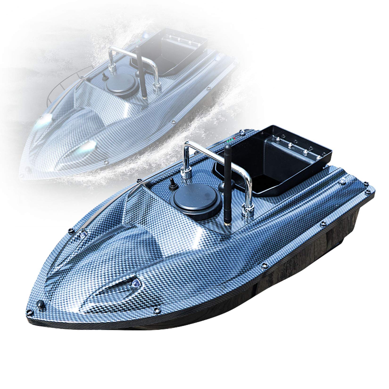 Karpervissen Voerboot, 500M Intelligente Vissersboot, Elektrische Rc Voerboot, Dubbele Motoren, Vol Vermogen, Belasting 1,5 Kg, Batterij-Indicator En Led Voor Vijvers En Meren,Blue