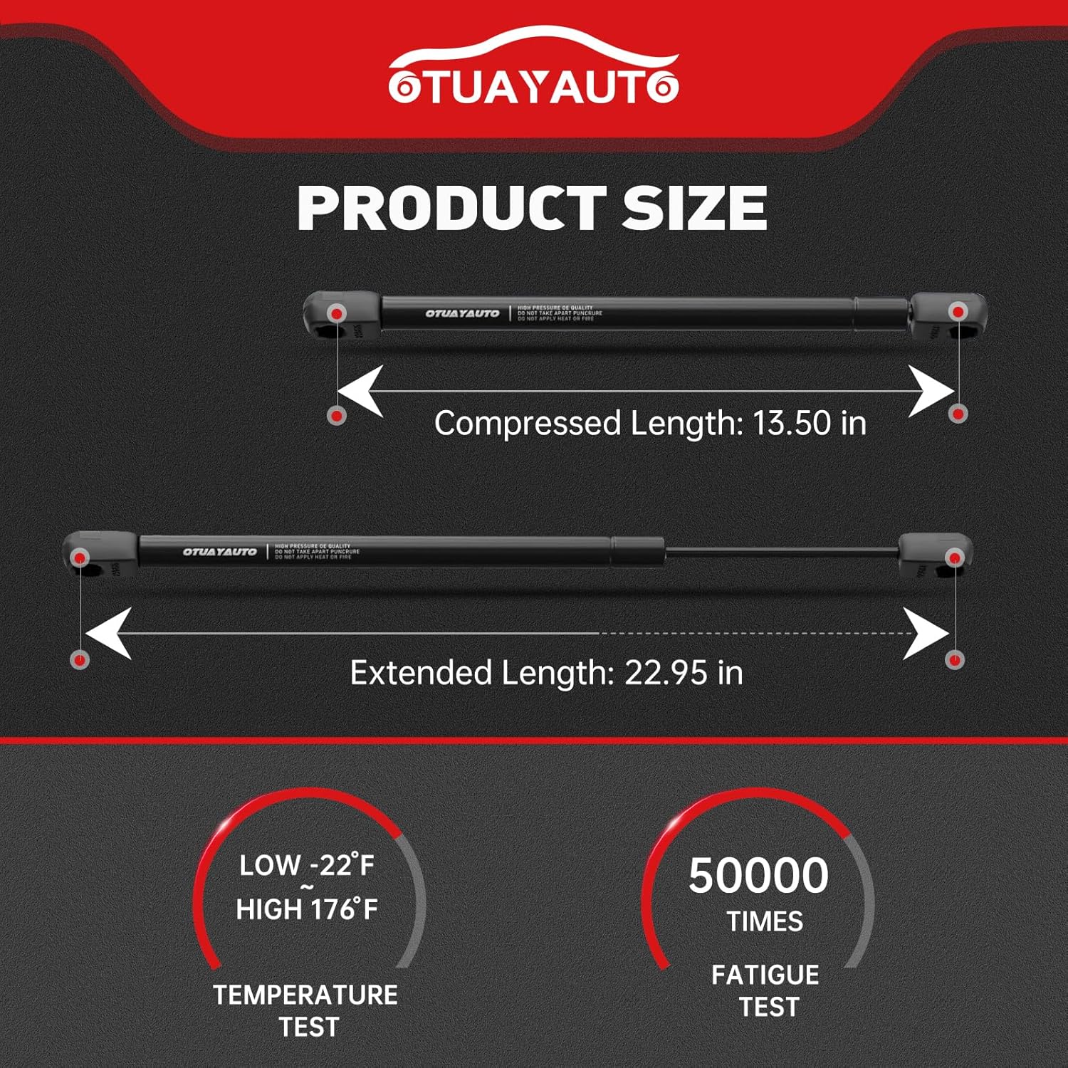 OTUAYAUTO Rear Window Lift Supports - Replacement for Jeep Wrangler 2007-2010 Rear Glass Struts - OEM # 6602 SG214054 (Set of 2)