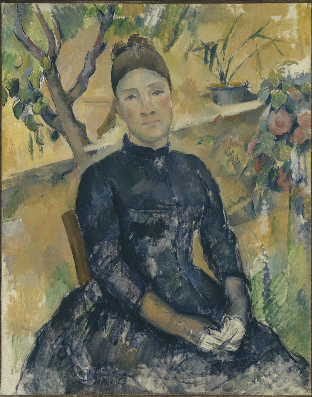 Portrait in Black Sitting de Cezanne affiche d'art moyenne affiche murale noire