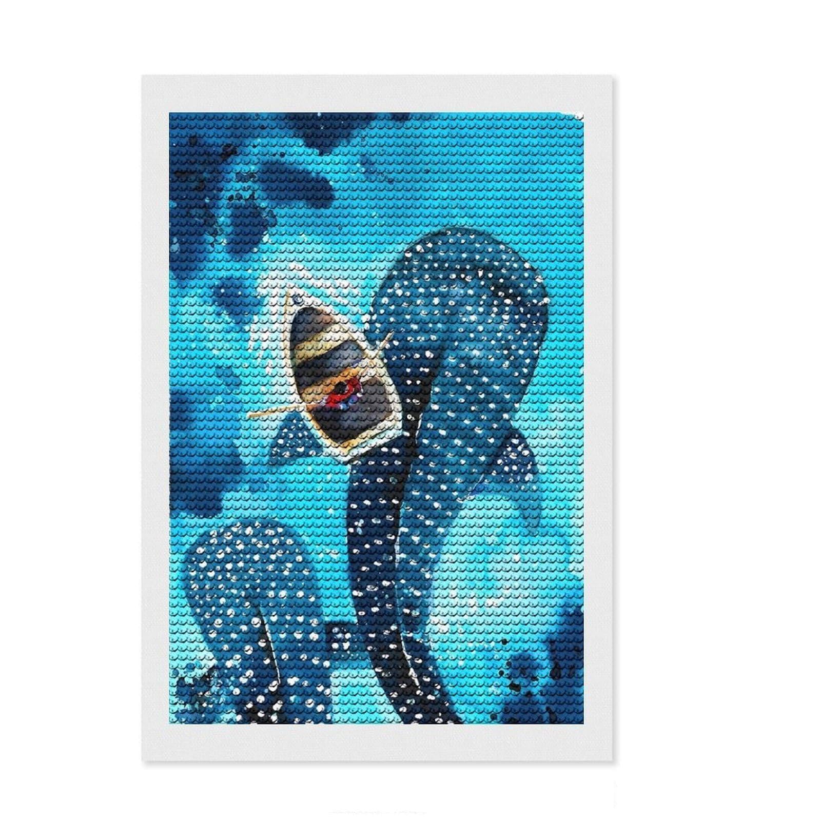 Junmoney Whale Shark Watercolor Diamond Art Kit 8"x12", for Women, Nice Detail and Sparkle, Living Room Decor, Birthday Gift, Easy to Enjoy