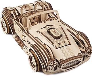 Comprar UGEARS Drift Cobra Racing Car 3D Puzzle - Regalo del día del Padre Vintage 3D Puzzles Modelo Kit de Coche con Potente Motor de Resorte Kits de Modelo de Coche para Adultos para Construir Rompecabezas