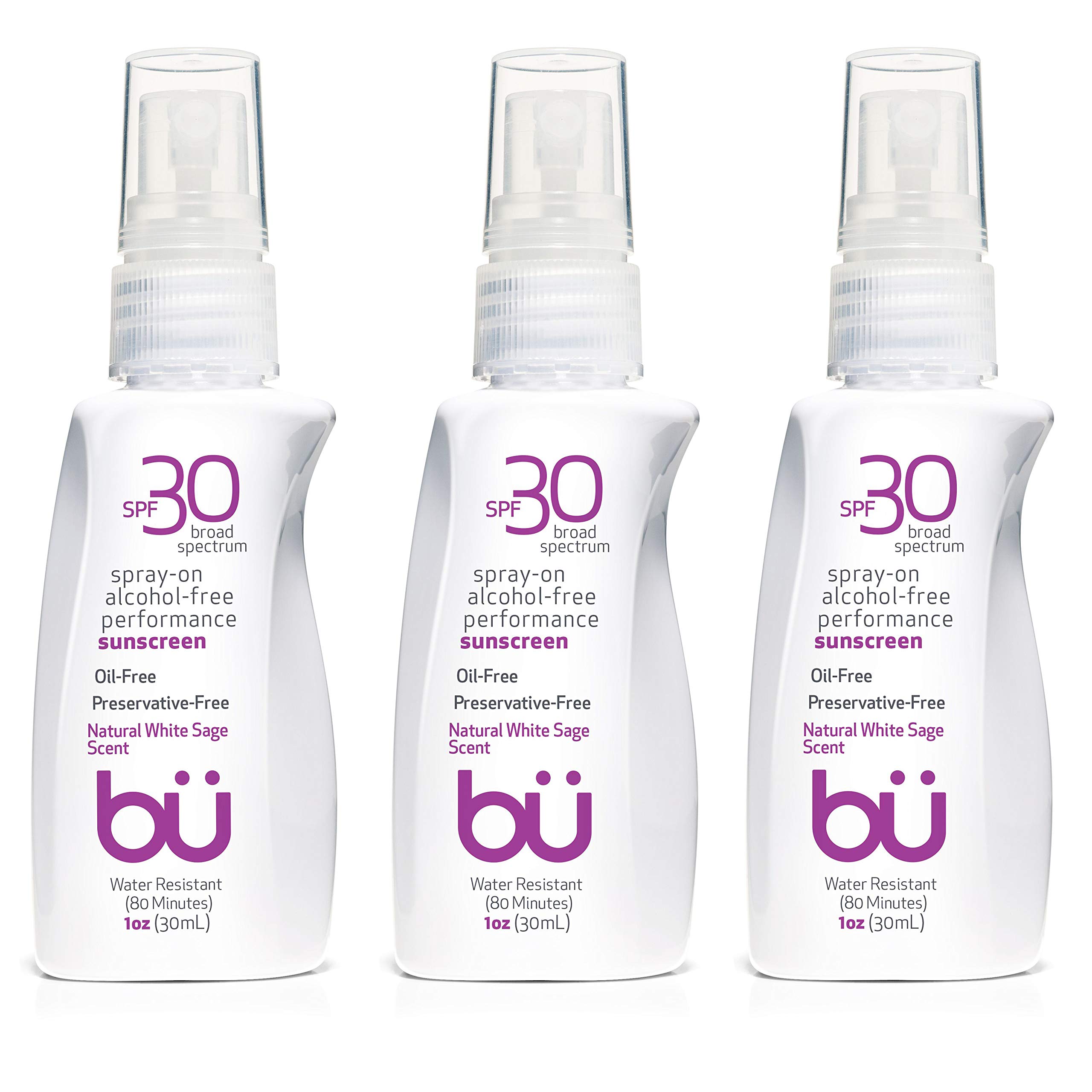 BU SPF 30 Sunscreen Spray for Face and Body Non Aerosol Spray Ultrafine WOWmist TSA Travel Size Sunscreen