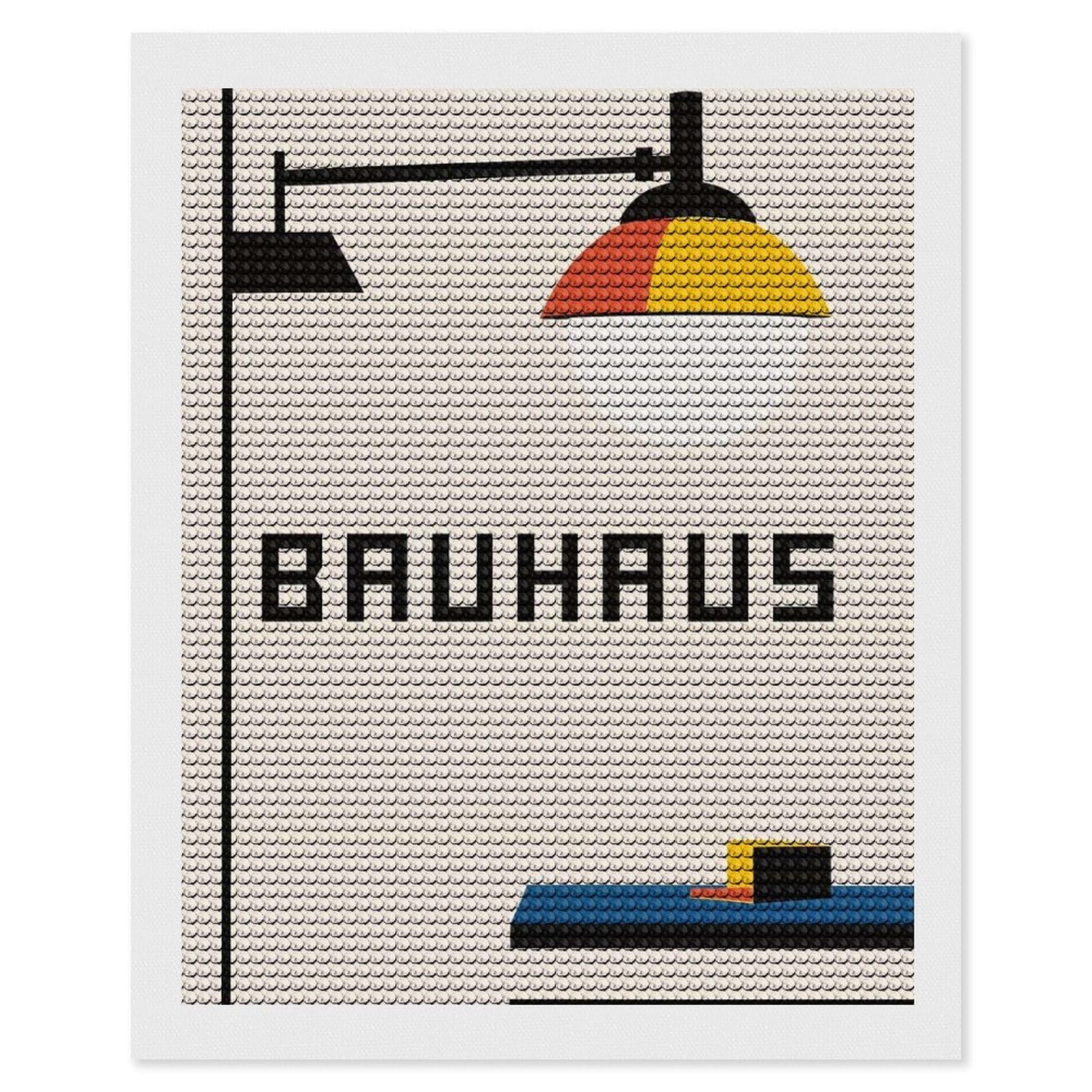 Junmoney Bauhaus Lamp Wall Art Diamond Art Canvas 16"x20", for Adults, Pleasing Wall Art Project, Modern Decor, Gift Idea, Nice Detail and Sparkle