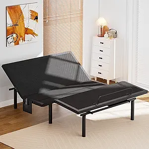 Amada Full Adjustable Bed Frame, Electric Base with Wireless Remote, 4 USB Ports, LED Night Light, Head & Foot Incline, Zero Gravity, Anti-Snore - 01B-F