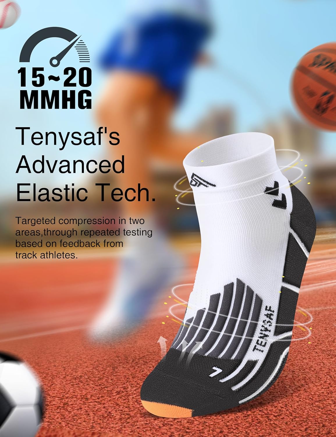 Mens Compression Socks for Running: Anti-Blister Ankle Socks 3 Pairs Athletic Socks for Runners Outdoor Hiking 2026 - Image 3