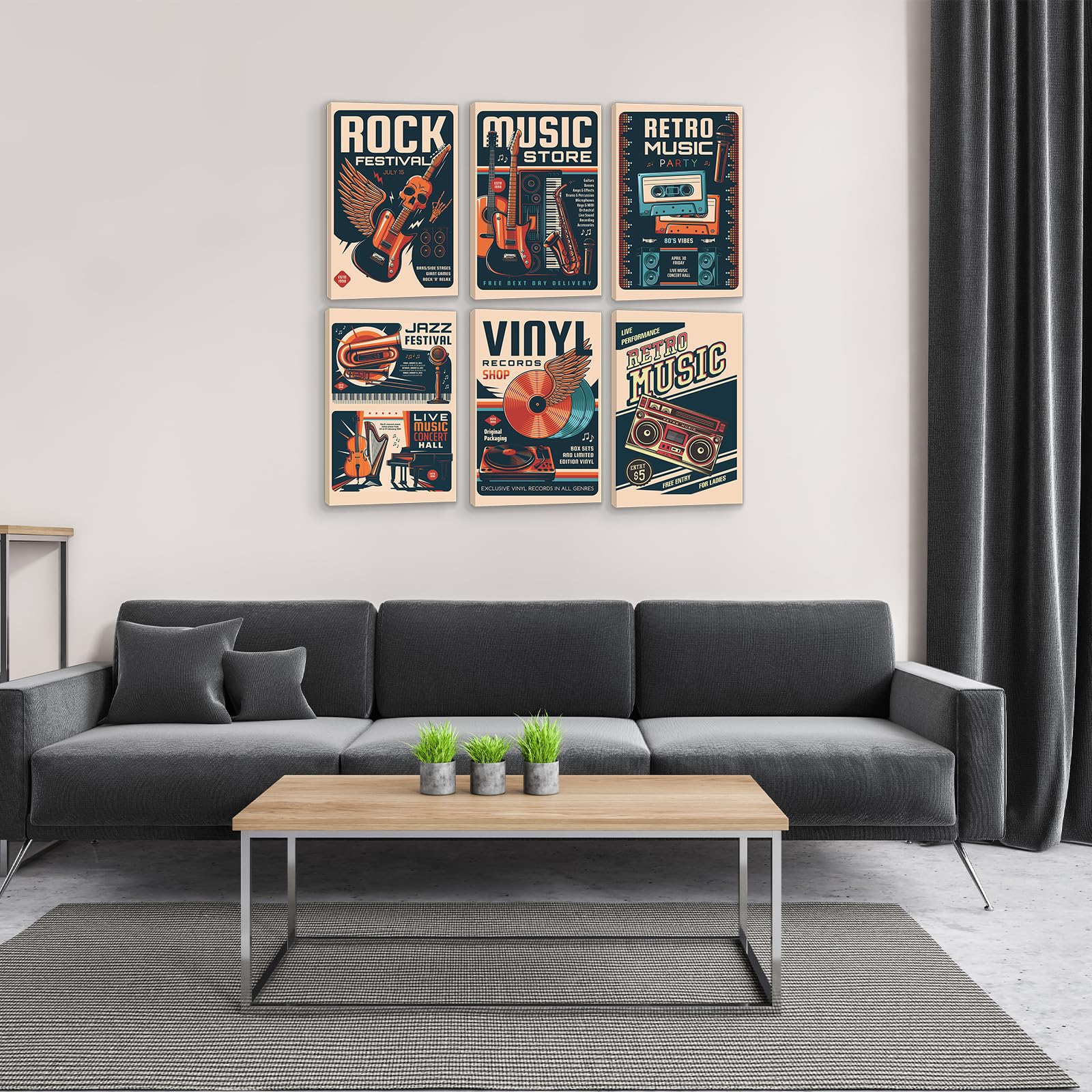 額装品/Songs for Living/コラクリット/ポスター/インテリア Amazon.com: HoozGee Framed Retro Music Wall Art Prints Built-in
