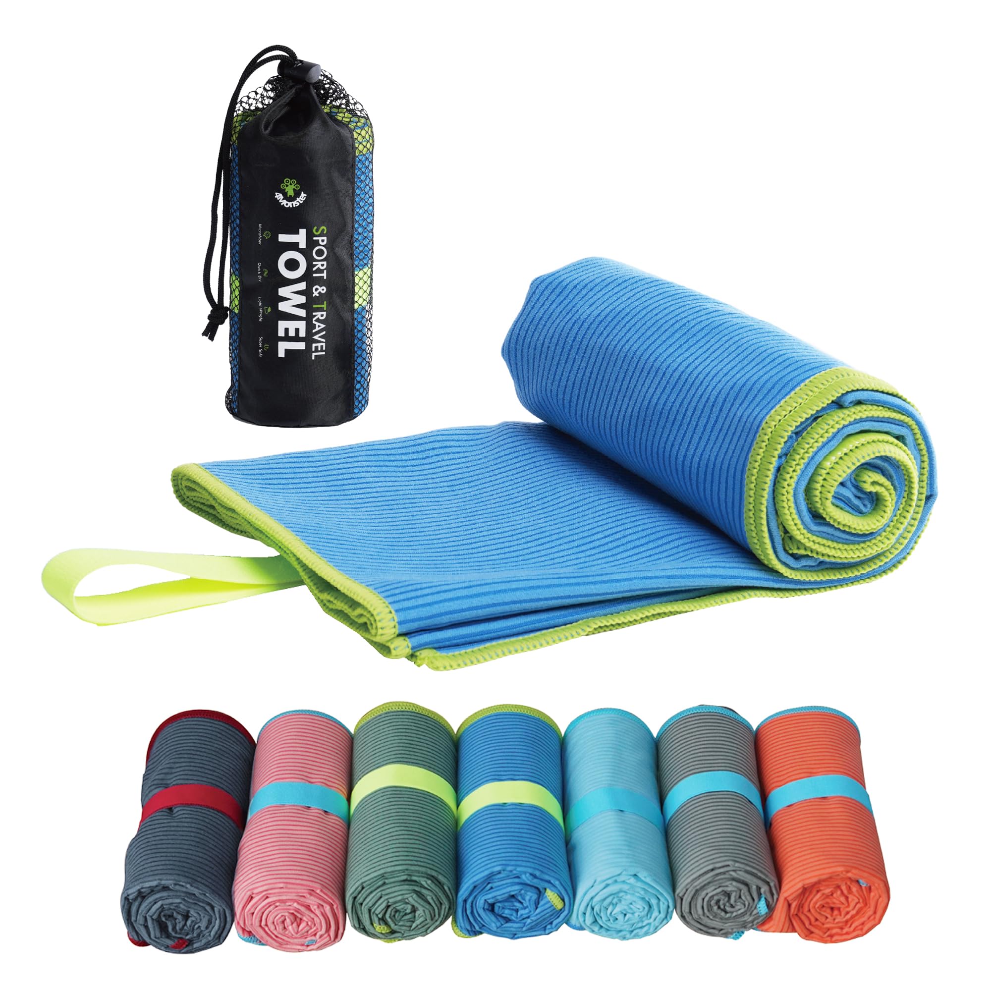 4Monster Microfiber Travel Towel swim towel Quick Dry, Lightweight Gym Towel Ultra Soft