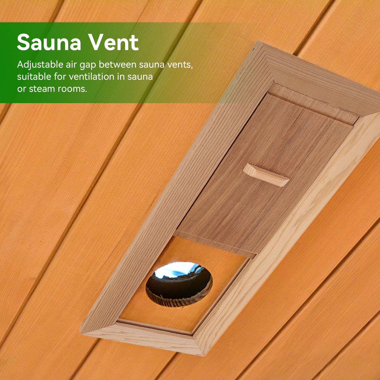 Vanne à Air En Bois Sauna Rond Couvercle Diffuseur Réglable