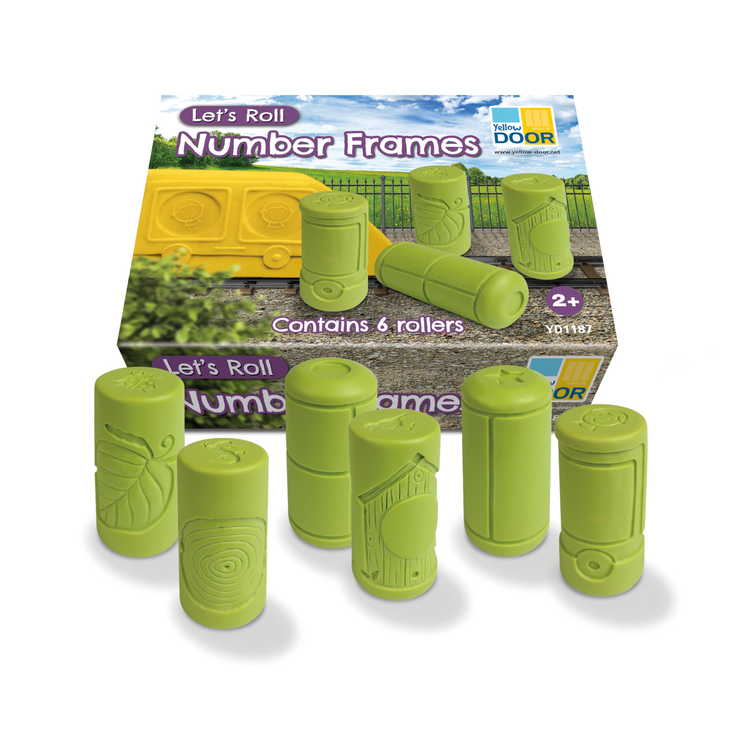 Yellow Door Lets Roll Number Frames | Set of Six Playdough Rollers | Stamp, Roll and Count | Picture Counting, Maths and Number Skills |Early Educational Toy for kids age 2 3 4 5 | Fine Motor Skills