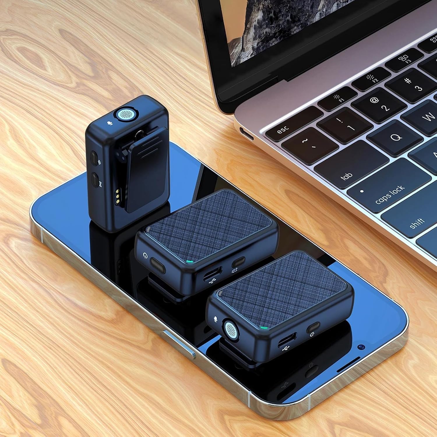 Microfono Inalambrico Solapa, Mini Microfono 2.4GHz 2Pcs | Compatible con iPhone Movil Cámara, para Videocámara Youtube Facebook Twitter TIKTok, Cancelación de Ruido AI