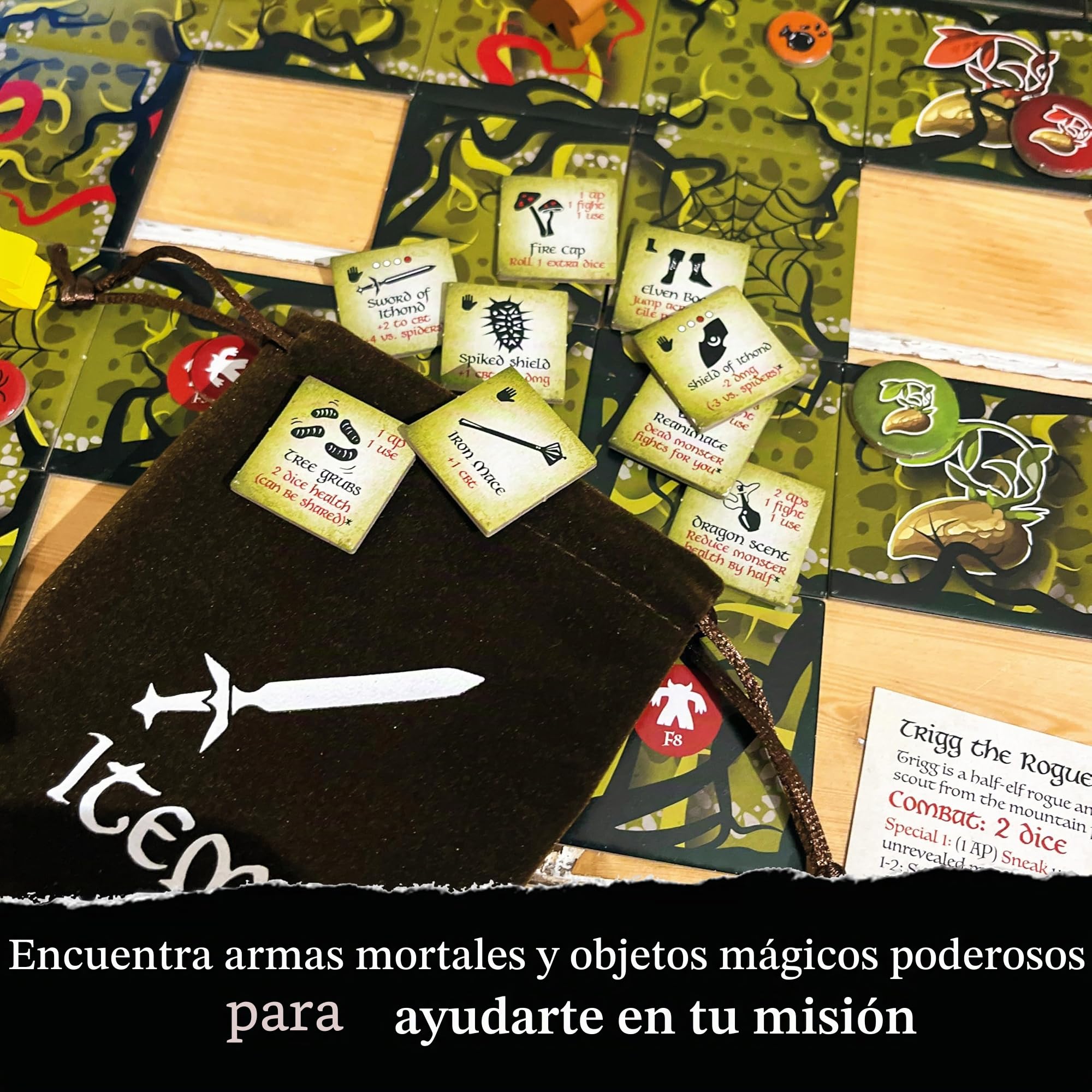Bag of Dungeon 2: The Cursed Forest | Fantasy Adventure Board Game – Standalone or Expansion | Portable Dungeon Crawler RPG | 1–4 Players | Ages 7+ | Family & Solo Play | Dragon-Themed Tile Game