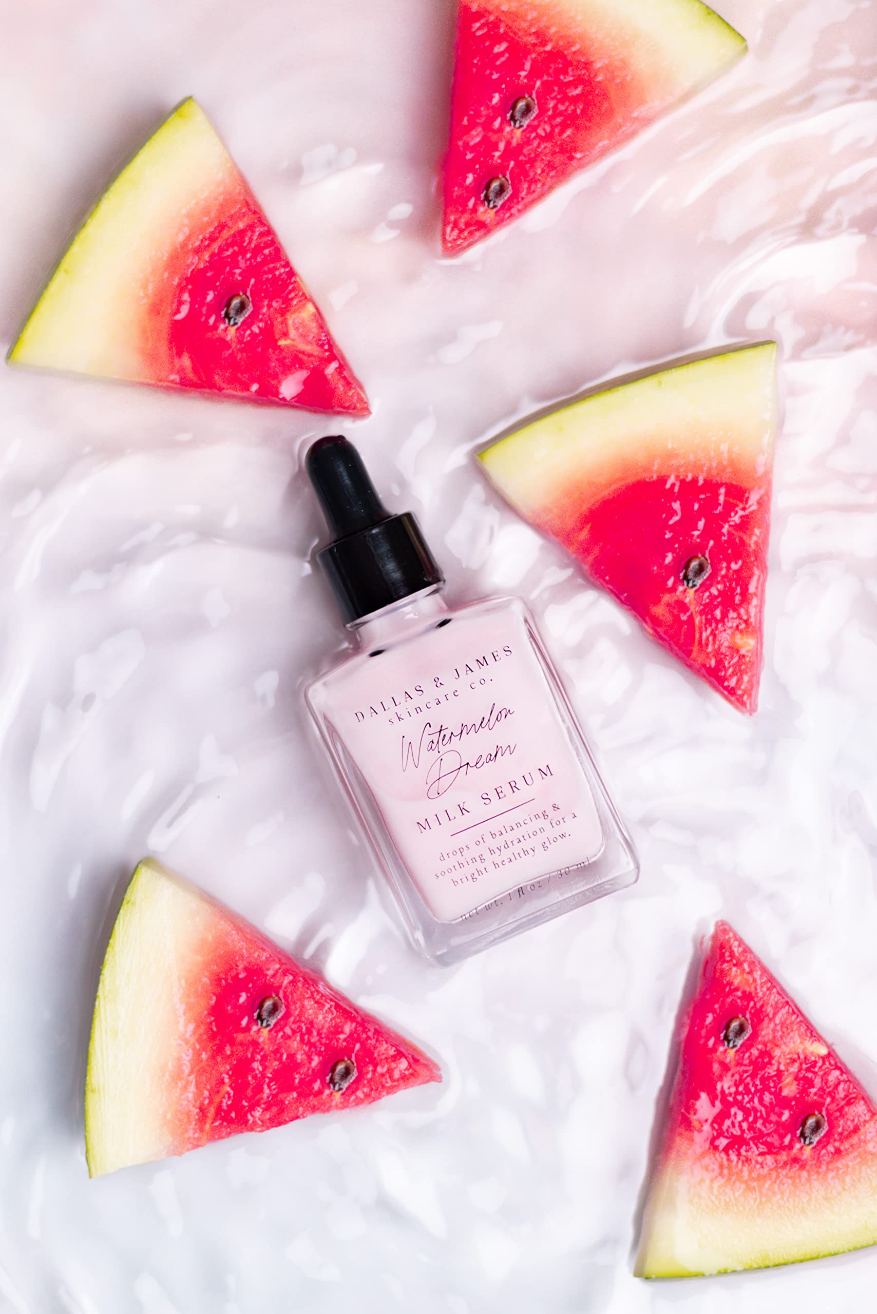 Watermelon Dream Milk Sérum aux fruits des bois, sérum hydratant/sérum apaisant à l'acide hyaluronique, à l'aloe et au concombre