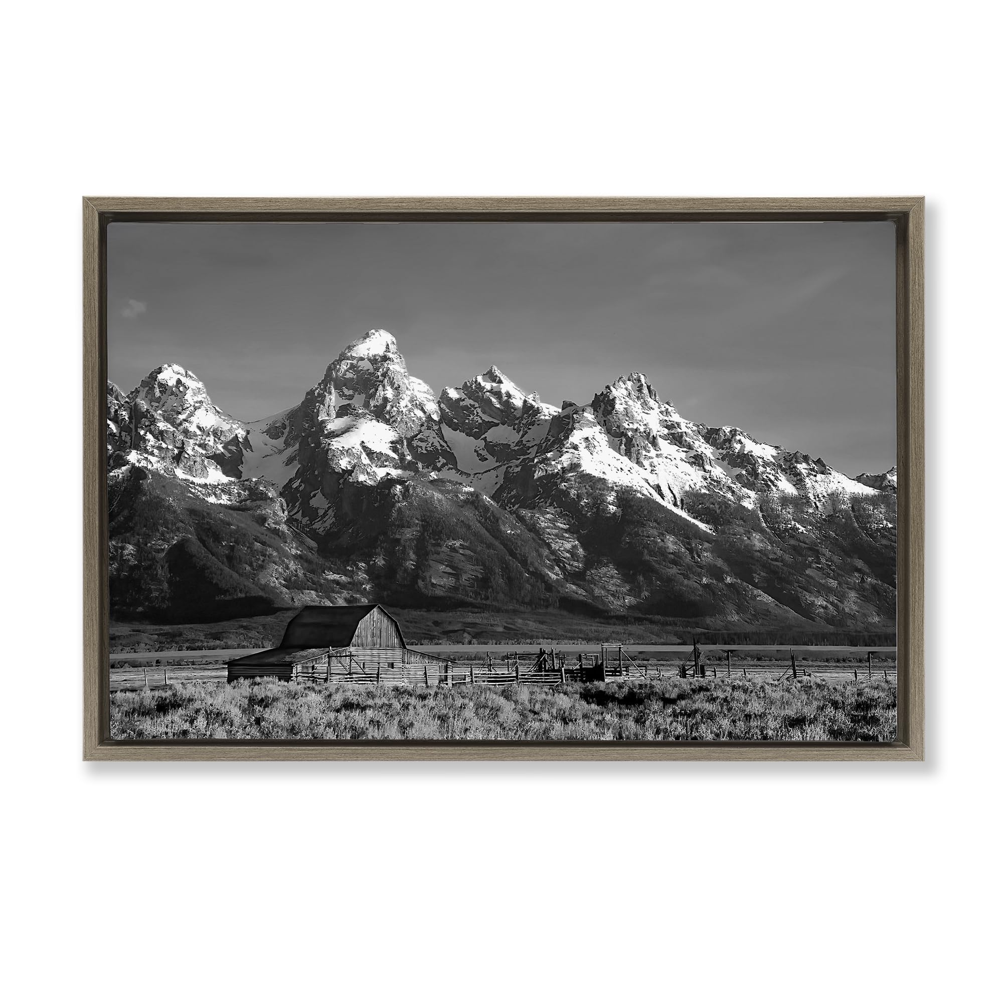 Stupell Industries Montalcino Elm (Textured) 'John Moulton Barn Landscape'| Floating Frame Canvas Art