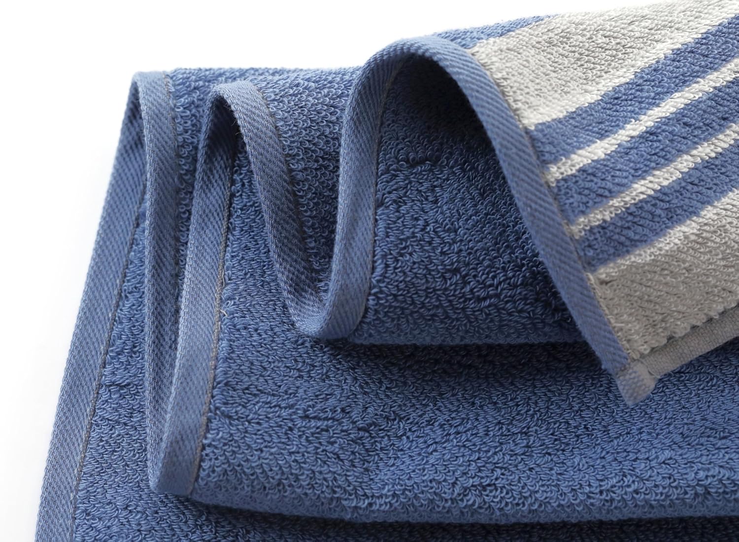 Hand Towels for Bathroom - 14x30 inches, Soft, 100% Cotton, Light-Weight, Blue, Set of 4 - Image 3