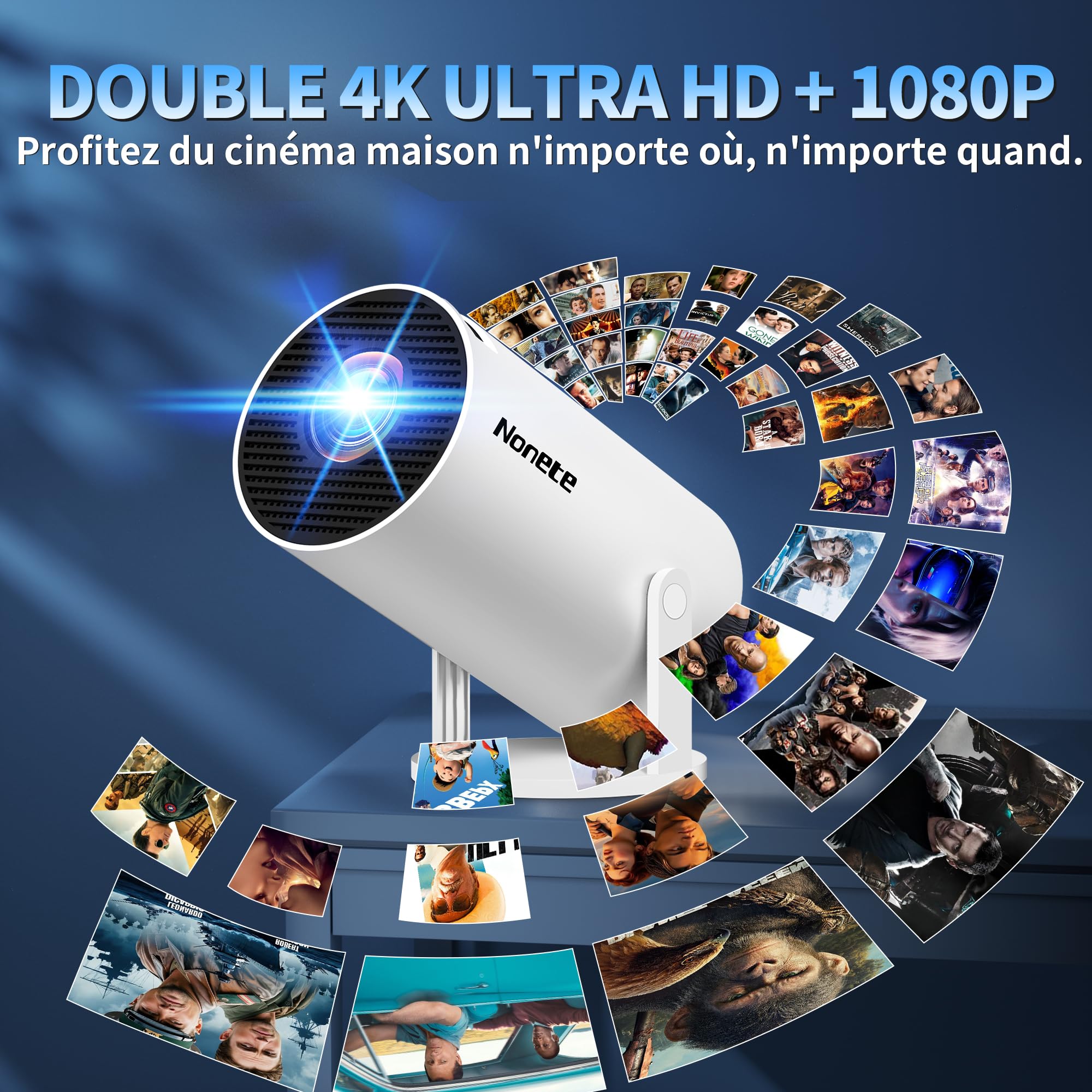 Nonete Vidéoprojecteur 1080P FHD Mini Projecteur Video 4K avec WiFi 6 BT5.2 Android TV – Bild 9