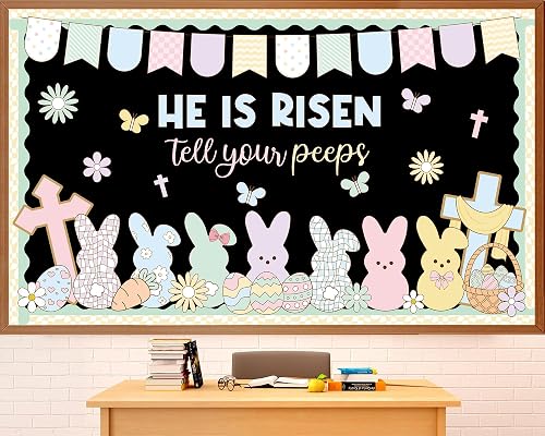 Easter Bulletin Board Decorations Set He is Risen Spring Easter