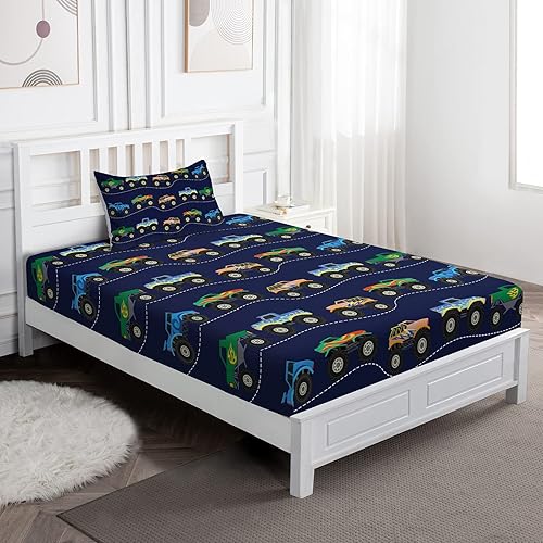 Jekeno Sábana bajera ajustable para cama de camión para niños, adolescentes, decoración de habitación, decoración de habitación