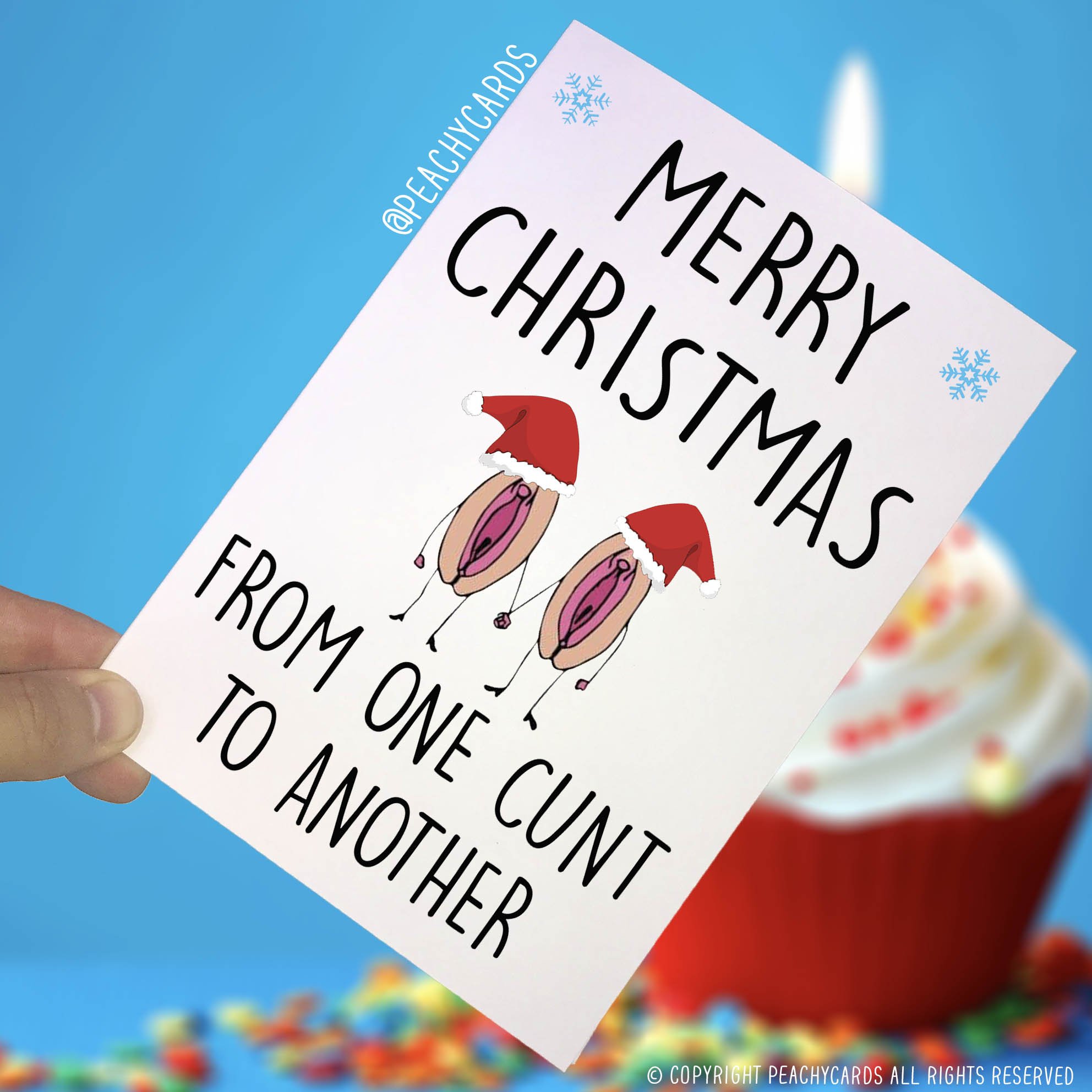 Funny Christmas Cards, C*nt Cards, Swearing Cards, Joke Cards, Merry Christmas from One Cunt to Another, Crude, Joke, Best Friend PC170
