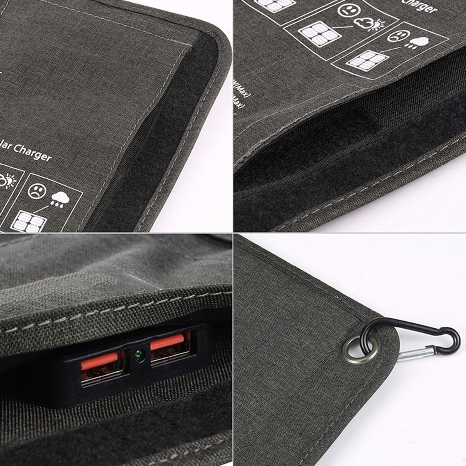Ejoyous Panel Słoneczny 5 V 21 W, Przenośna, Składana ładowarka Słoneczna o Wysokiej Wydajności z Wyjściem USB do Smartfonów i Tabletów, Wodoodporna (IP68) do Aktywności na świeżym