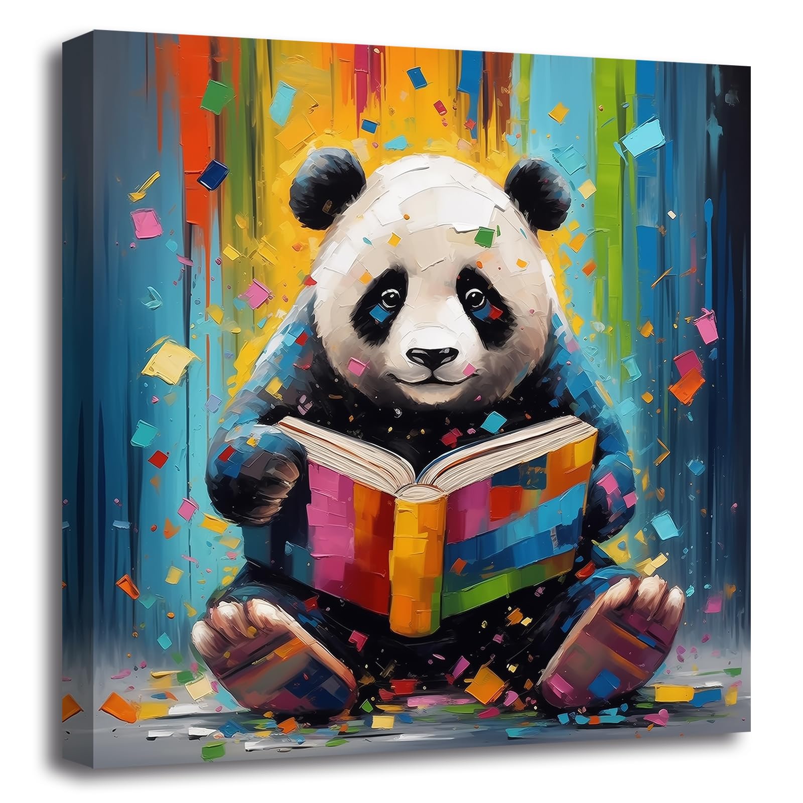 絵画  パンダ Amazon.co.jp: ZXHYWYM パンダ ウォールアート キュート パンダ 読書本