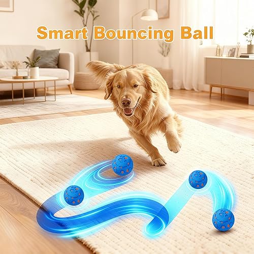 Miniatura 3 de Active Rolling Wicked Ball - Juguete para perros con movimiento automático y salto, evita obstáculos inteligente, material E-TPU, IP54 impermeable,